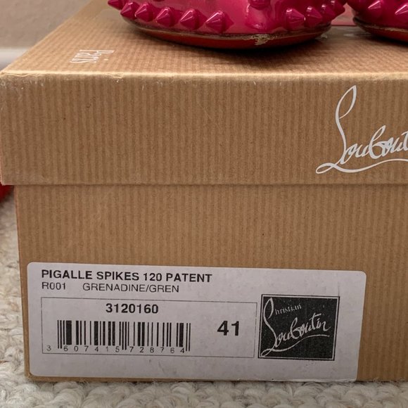 Christian Louboutin Pigalle Spikes 120 Patent Pink Grenadine Sz 41 EU / 11 US - Picture 14 of 16